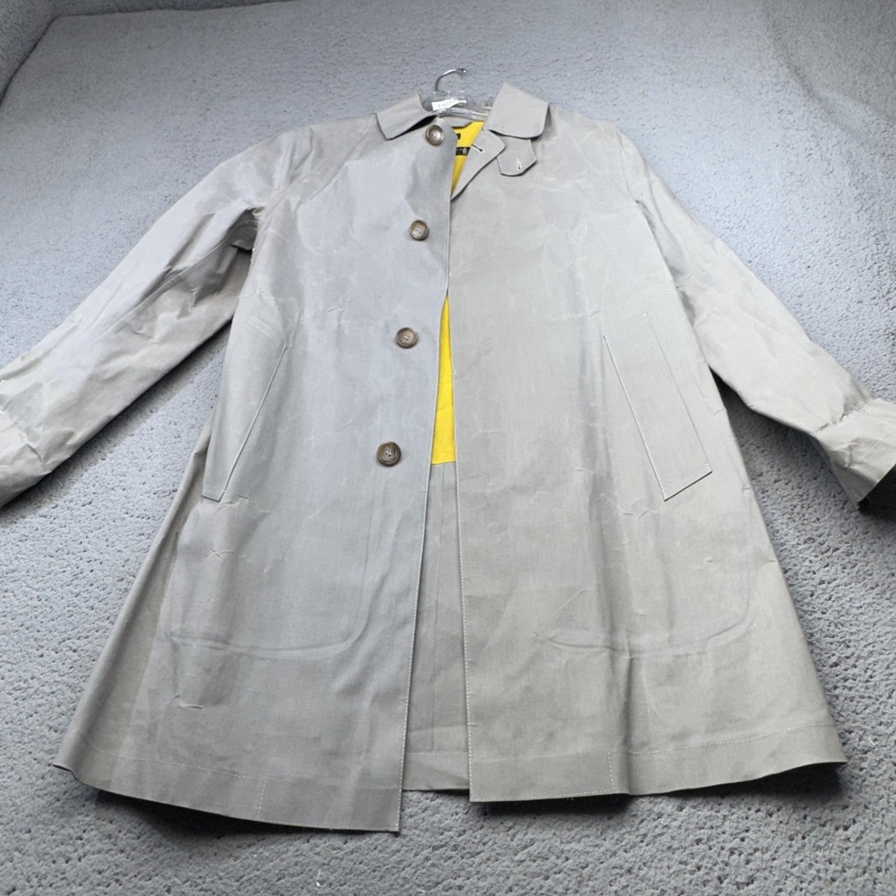 Mackintosh J Crew Coat Mens XS Gray Bonded Handmade Rain Jacket Scotland Cotton